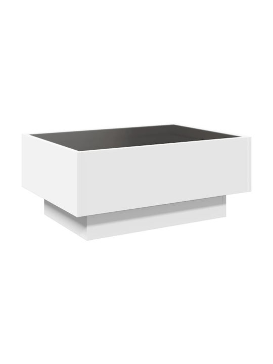 Coffee Table with LED White 70x50x30 cm Engineered Wood White 70 x 50 x 30 cm