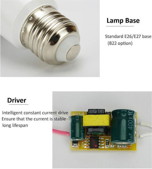 LED крушка 9W за фасунга E27 Неутрално бяло