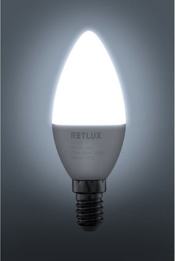 Retlux Λάμπα LED 8W για Ντουί E14 και Σχήμα C37 Ψυχρό Λευκό 720lm