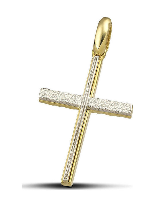 Themelidis Jewels Γυναικείος Χρυσός Σταυρός 14Κ Διπλής Όψης χωρίς Αλυσίδα