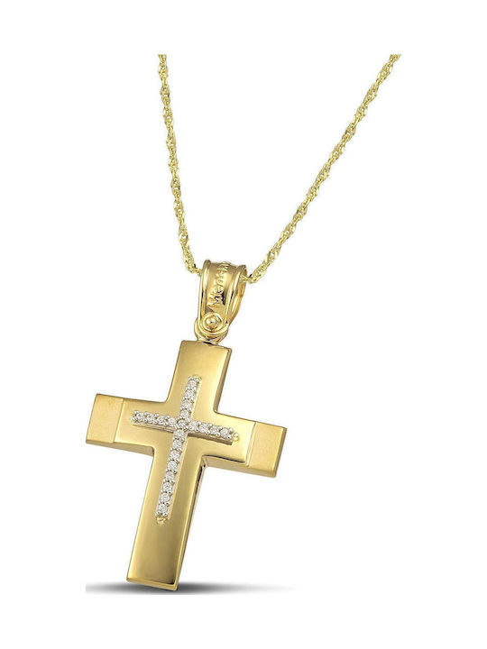 Themelidis Jewels Γυναικείος Χρυσός Σταυρός 14Κ χωρίς Αλυσίδα