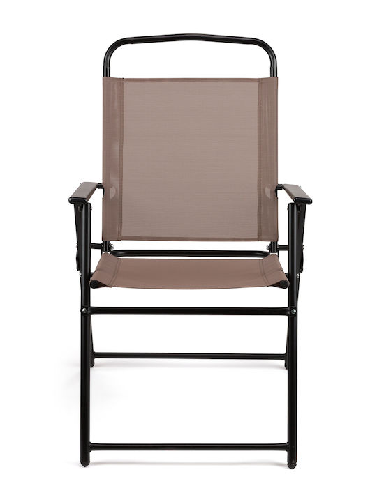 Outdoor Armchair Metallic Rina Black, Brown 1pcs 58x53x90cm.