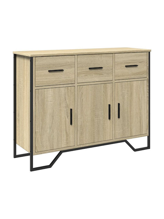 Sideboard made of Wood & Metal Coffee 97x32.5x74.5cm