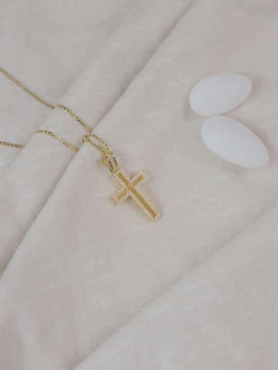 Themelidis Jewels Γυναικείος Χρυσός Σταυρός 14Κ Διπλής Όψης χωρίς Αλυσίδα