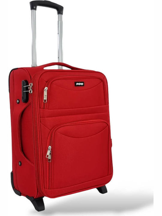 Βαλίτσα Καμπίνας Ύφασμα Επέκταση 53x36x20 +5cm Playbags Collection Ps8033c Κόκκινο