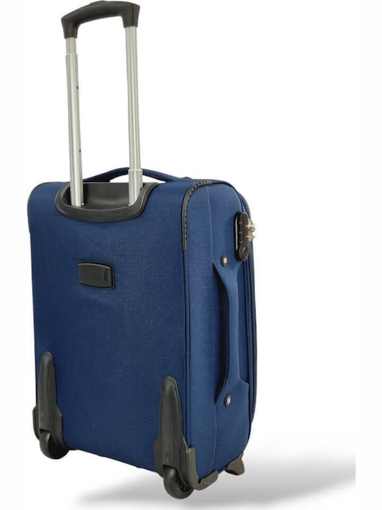 Playbags Βαλίτσα Ταξιδίου Καμπίνας Υφασμάτινη Μπλε με 2 Ρόδες Ύψους 53εκ.