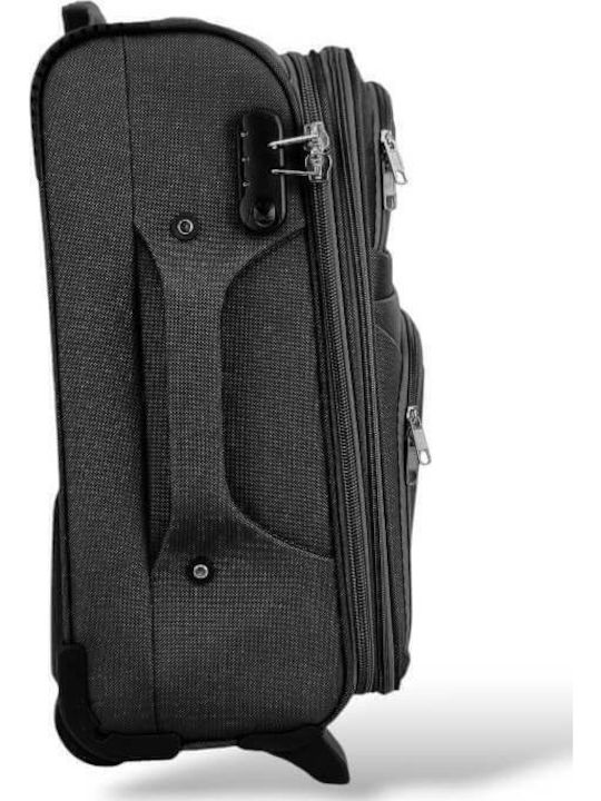 Куфар за ръчен багаж с разширение от плат 53x36x20 +5см Колекция Playbags Ps8033c Черен