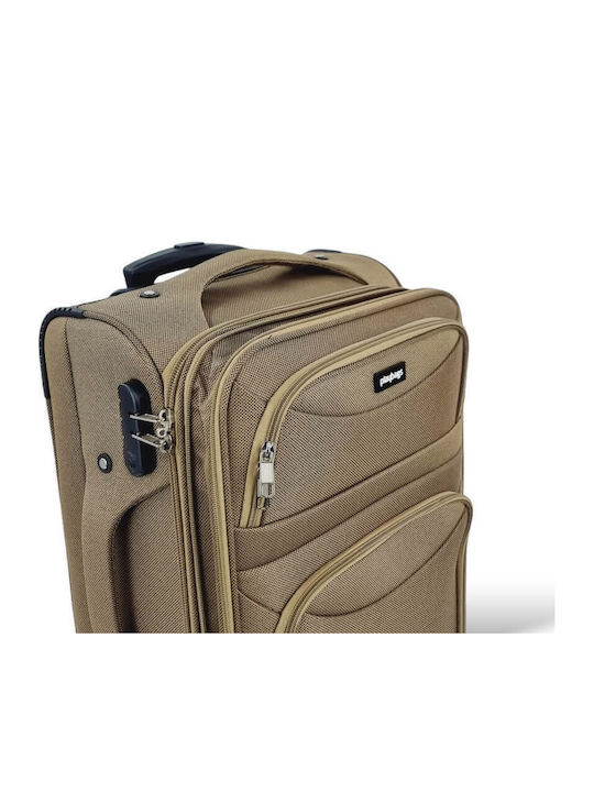 Βαλίτσα Καμπίνας Ύφασμα Επέκταση 53x36x20 +5cm Playbags Collection Ps8033c Μπεζ