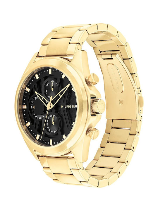 Tommy Hilfiger Uhr Batterie mit Gold Metallarmband