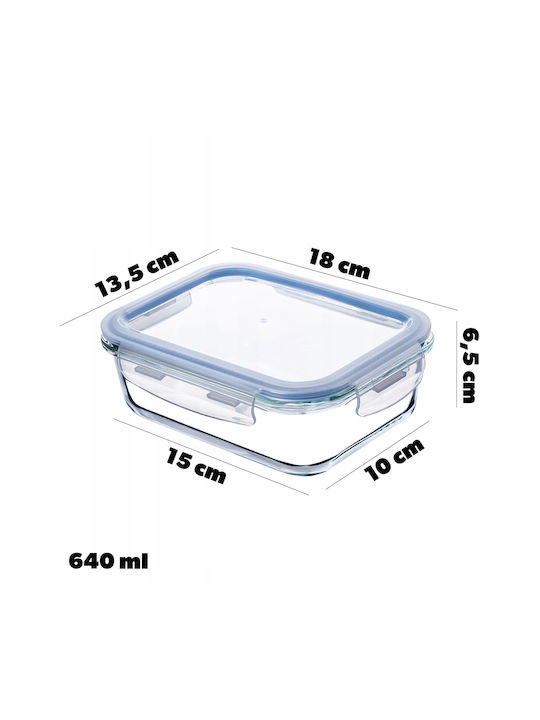 Kadax Cutie pentru Mâncare Sticlă Transparent 640ml 1buc
