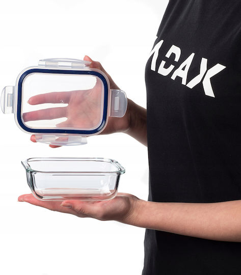 Kadax Δοχείο Φαγητού Γυάλινο Διάφανο 370ml