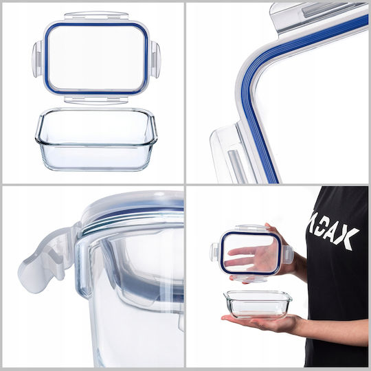 Kadax Δοχείο Φαγητού Γυάλινο Διάφανο 370ml