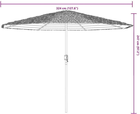 Runder Metall-Garten- und Terrassen-Sonnenschirm Weiß F2.47xY2.47m