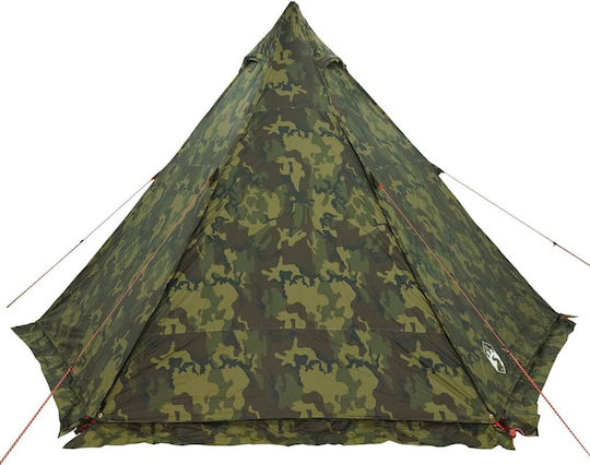 vidaXL Tipi Camping Tent Teepee Green for 6 People 408x350x240cm Variation