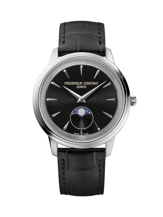 Frederique Constant Watch with Black Leather Strap