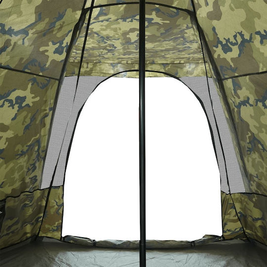 vidaXL Tipi Camping Tent Teepee Green for 6 People 408x350x240cm Variation