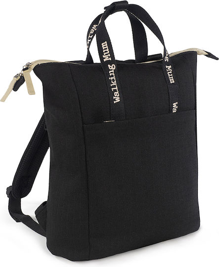 Walking Mum Backpack Diaper Bag Eco Mum Black 28x37x12cm