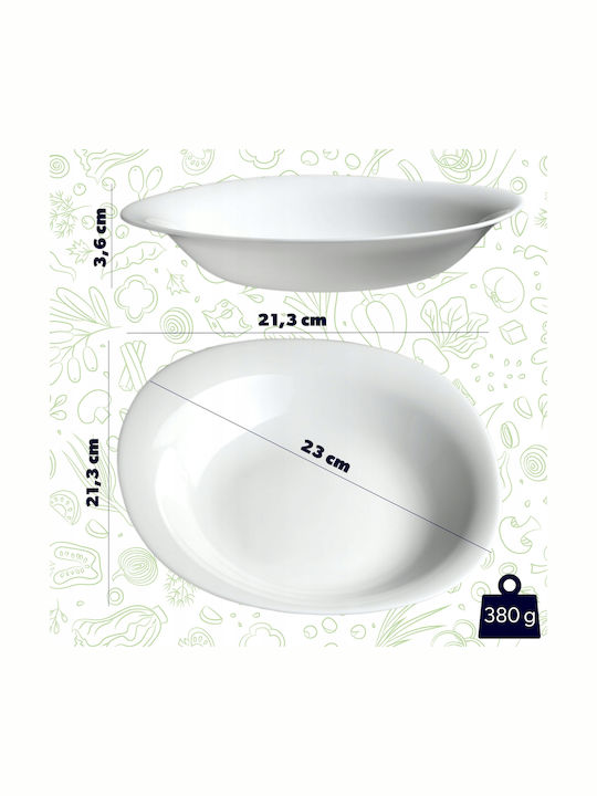 Kadax Πιάτο Βαθύ Τετράγωνο Λευκό 23x23cm