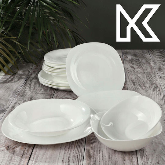 Kadax Farfurie joasă Pătrat Alb 20x21cm 3buc