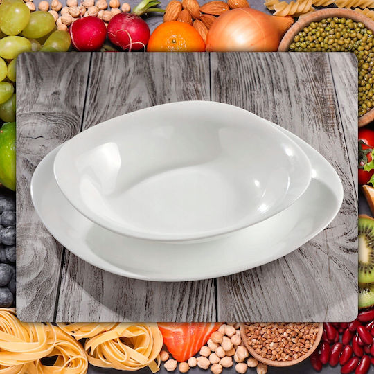Kadax Plate Soup Oval White 23x23cm 6pcs