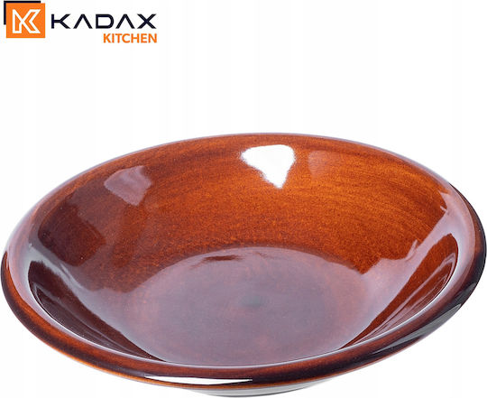 Kadax Teller Suppe Keramik Braun mit Durchmesser 23cm