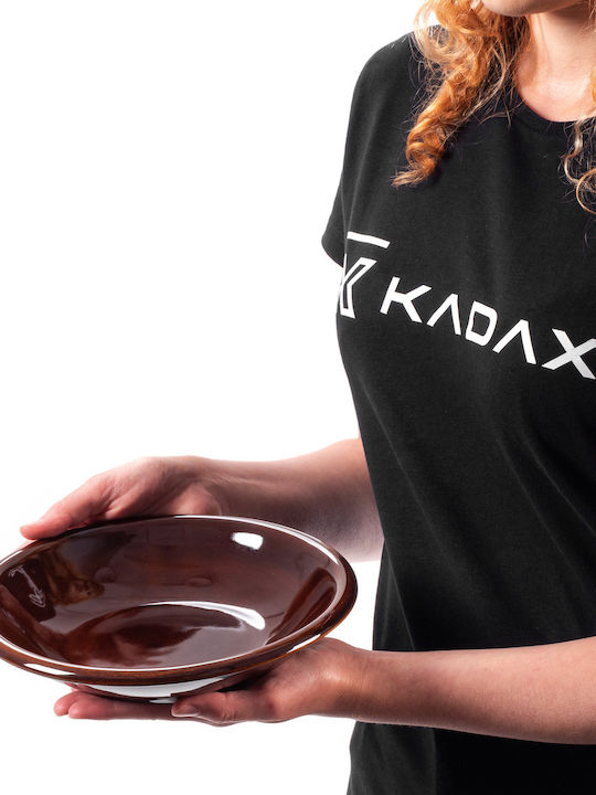 Kadax Teller Suppe Keramik Braun mit Durchmesser 23cm 4Stück