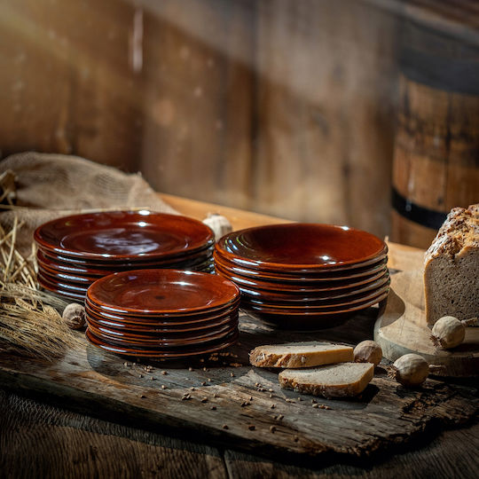 Kadax Plate Soup Ceramic Brown with Diameter 19cm 2pcs