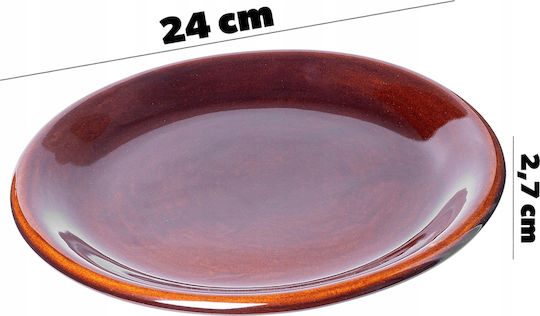 Kadax Plate Soup Ceramic Brown with Diameter 24cm 6pcs