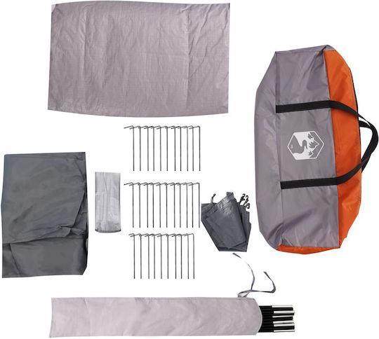vidaXL Camping Tent Igloo Orange 3 Seasons for 4 People 218x218x135cm