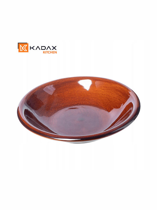 Kadax Plate Soup Ceramic Brown with Diameter 23cm 6pcs