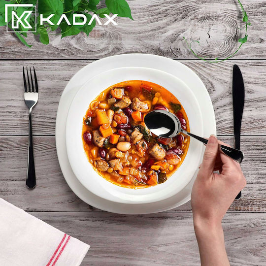 Kadax Teller Suppe Weiß mit Durchmesser 23cm 3Stück