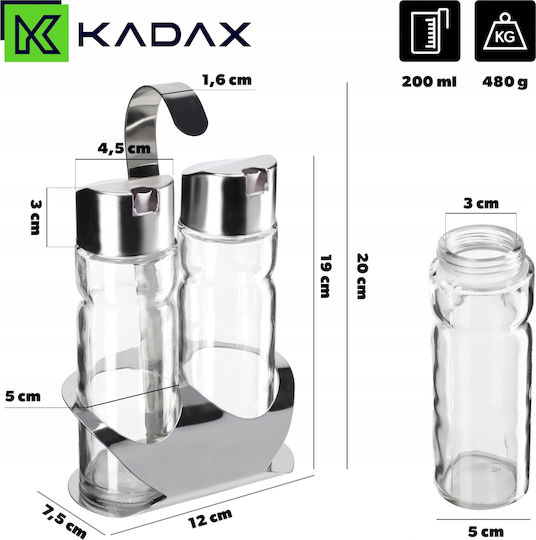 Kadax Set de Ulei și Oțet Sticlă cu Flux