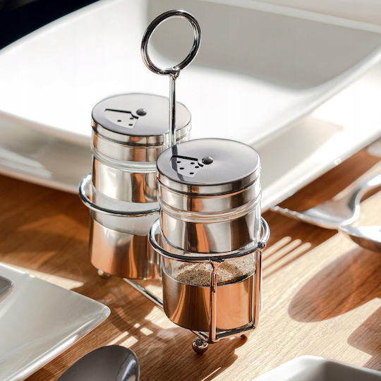 Kadax Salz- und Pfefferset Inox mit Gestell 2Stück