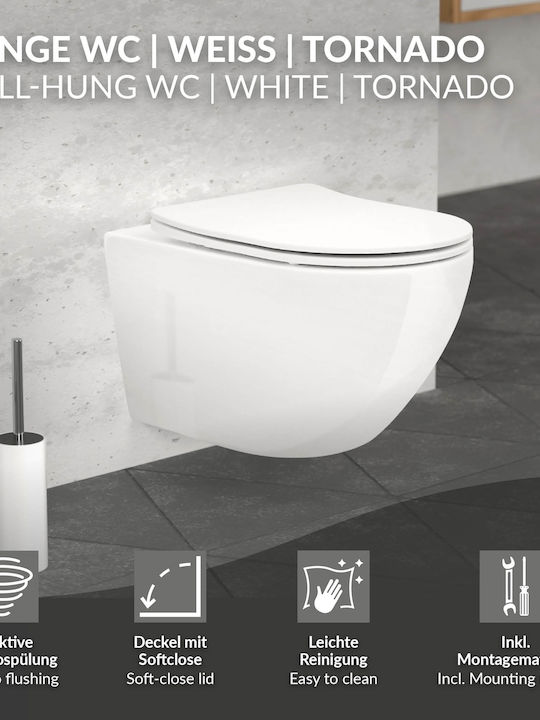 LuxeBath Λεκάνη Κρεμαστή με Καζανάκι με Κάλυμμα Duroplast Λευκή 4064649198708 LuxeBath Λεκάνη Κρεμαστή με Καζανάκι με Κάλυμμα Duroplast Λευκή 4064649198708