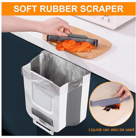 Go Clever Coș De Gunoi Pentru Dulap Plastic Gri 10lt