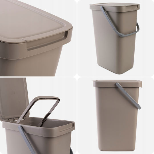 Kadax Coș de Gunoi Plastic Maro 12lt 1buc