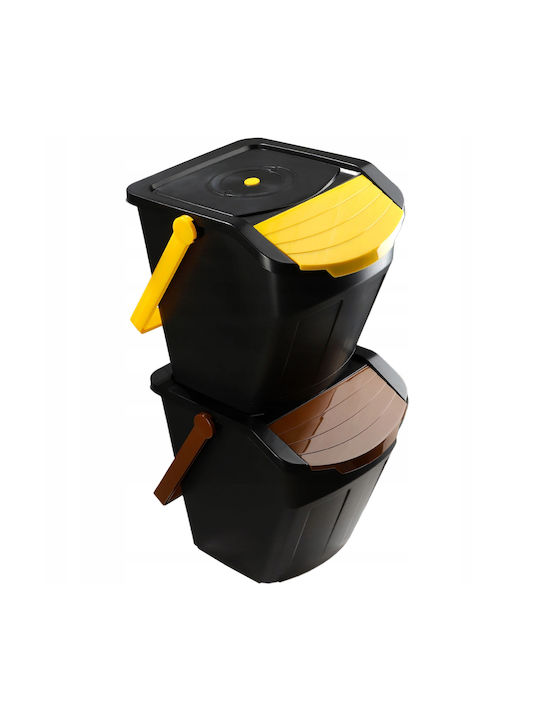 Kadax Kadax Recycling Waste Bin Plastic Push Black 25lt