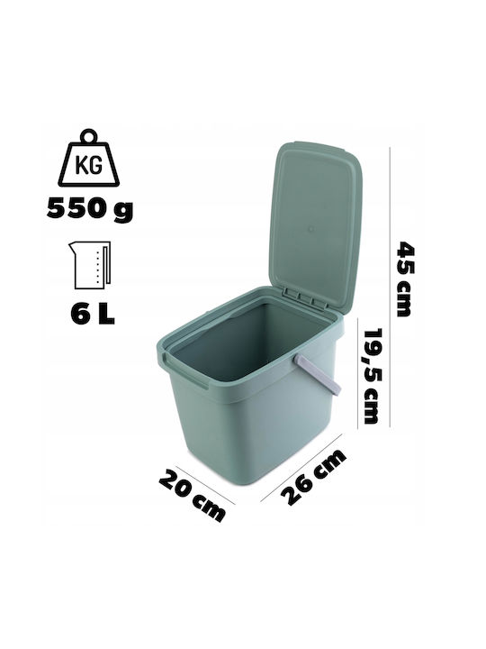 Kadax Waste Bin Waste Plastic Green 6lt 1pcs