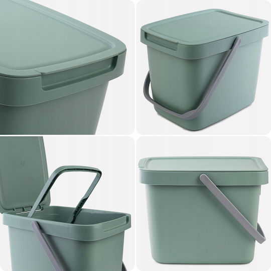 Kadax Coș de Gunoi Plastic Verde 6lt 1buc