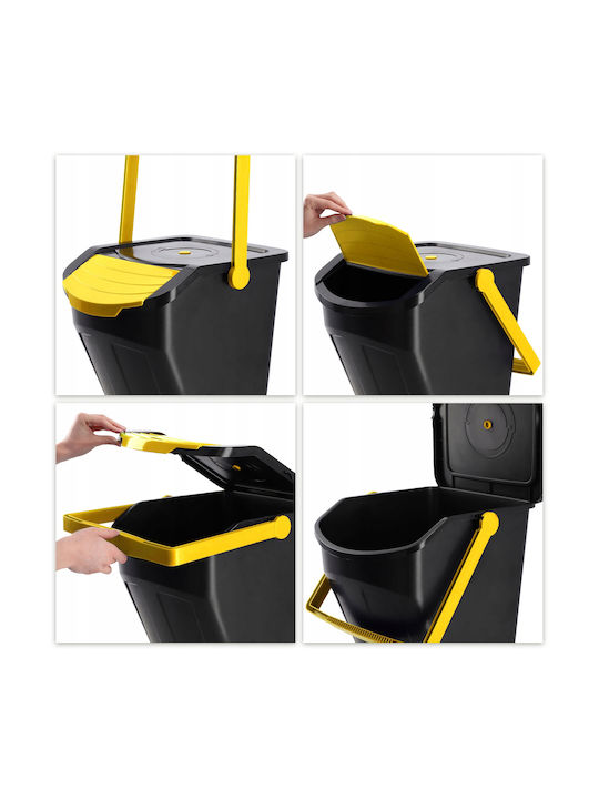Kadax Kadax Recycling Waste Bin Plastic Push Black 25lt