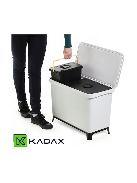 Kadax Кошче Отпадъци Пластмасов за шкаф Сив 12лт 1бр
