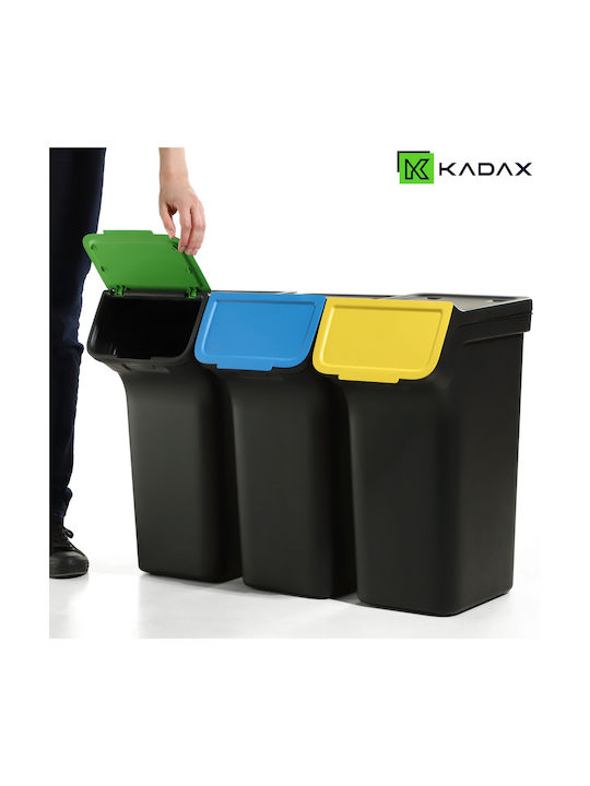 Kadax Κάδος Ανακύκλωσης Πλαστικός Μαύρος 25lt