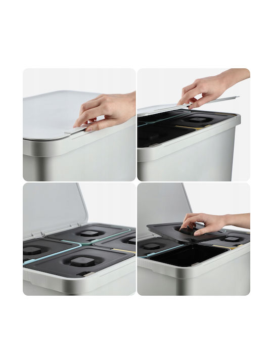 Kadax Coș de Gunoi Plastic pentru Dulap Gri 10lt 4buc