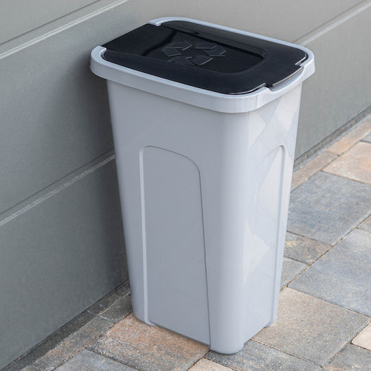 Kadax Plastic Waste Bin with Floating Lid Grey 30L
