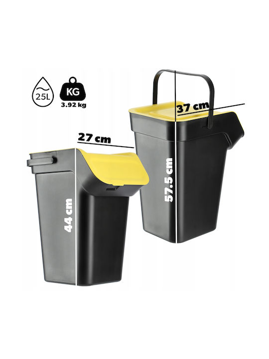 Kadax Coș de Gunoi Plastic Negru 25lt 1buc