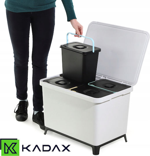 Kadax Coș de Gunoi Plastic pentru Dulap Gri 10lt 4buc