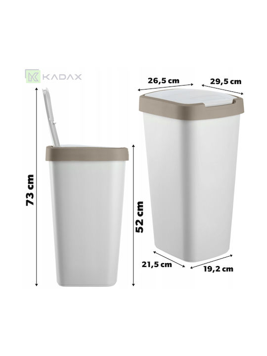 Kadax Κάδος Απορριμμάτων Πλαστικός Λευκός 25lt