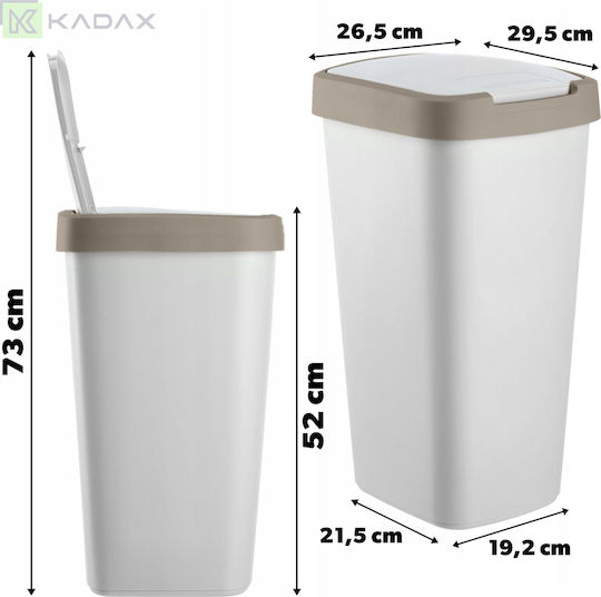 Kadax Кошче Отпадъци Пластмасов Бял 25лт 1бр