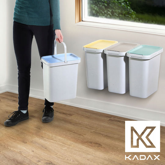 Kadax Κάδος Απορριμμάτων Πλαστικός Push Γκρι 12lt