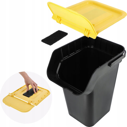 Kadax Coș de Gunoi Plastic Negru 25lt 1buc